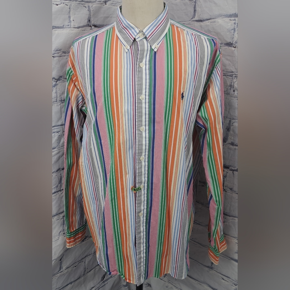 Ralph Lauren Men's Classic Fit Button Down Shirt Colorful Striped Size 2XL XXL - Picture 9 of 12